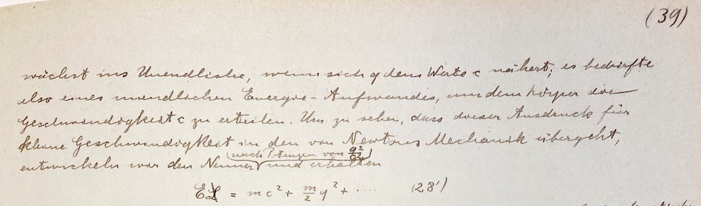 A page from Einstein's 1905 Annalen der Physik paper